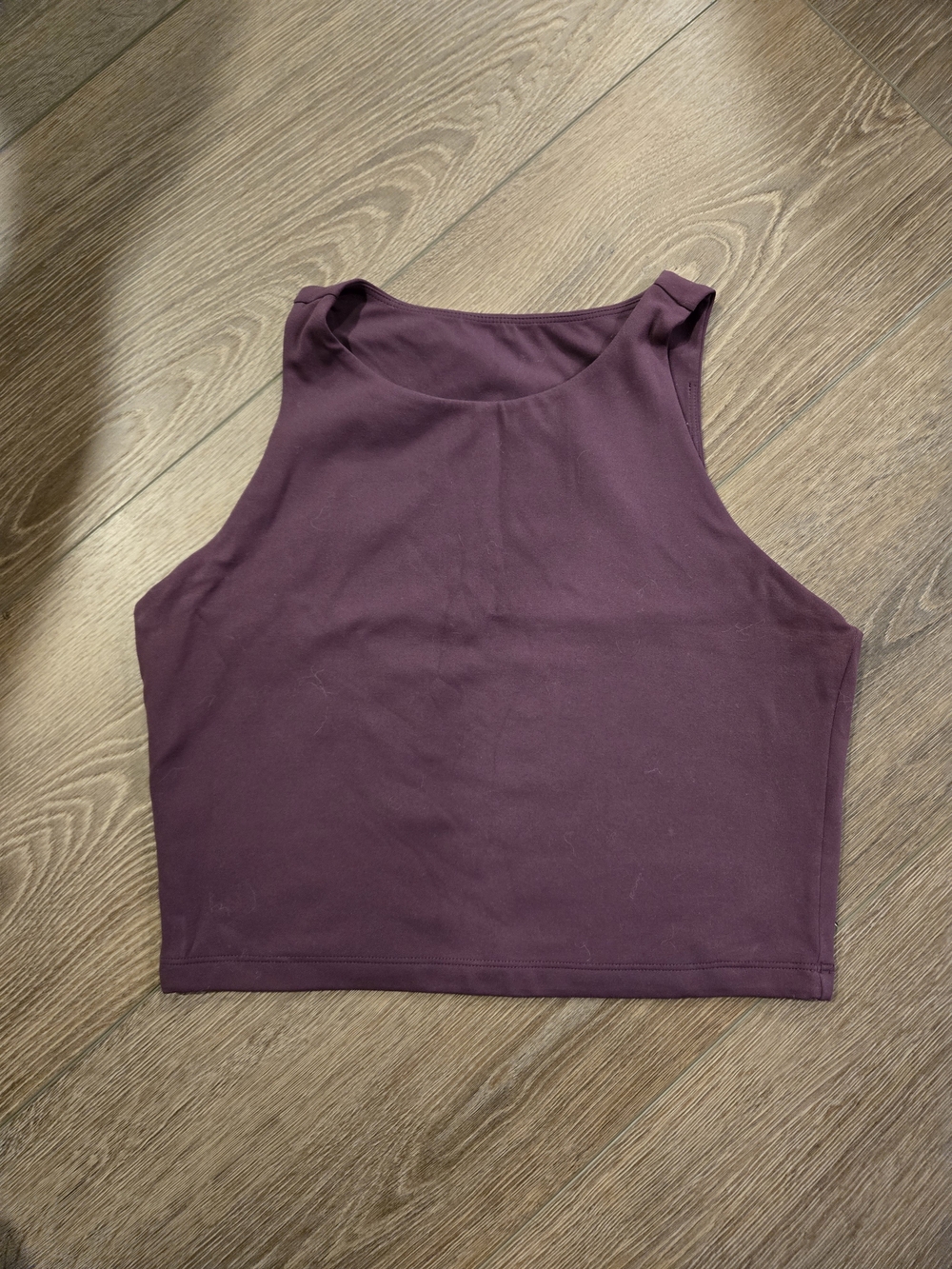 CRZ YOGA Plum High-Neck Sleeveless Crop Top